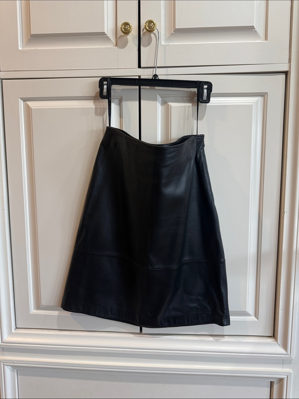 Caslon Black Leather A-Line Skirt